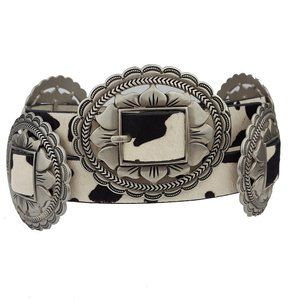 Western Concho Belt in Genuine Cow Hair Leather